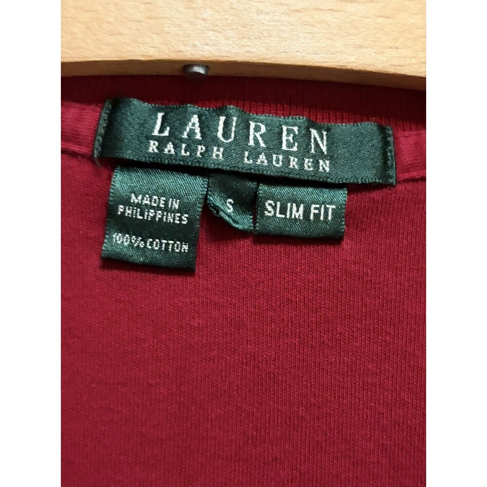 Lauren Ralph Lauren Slim Fit 100% Cotton Red Polo Shirt Size Small Womens Preppy - Picture 2 of 5
